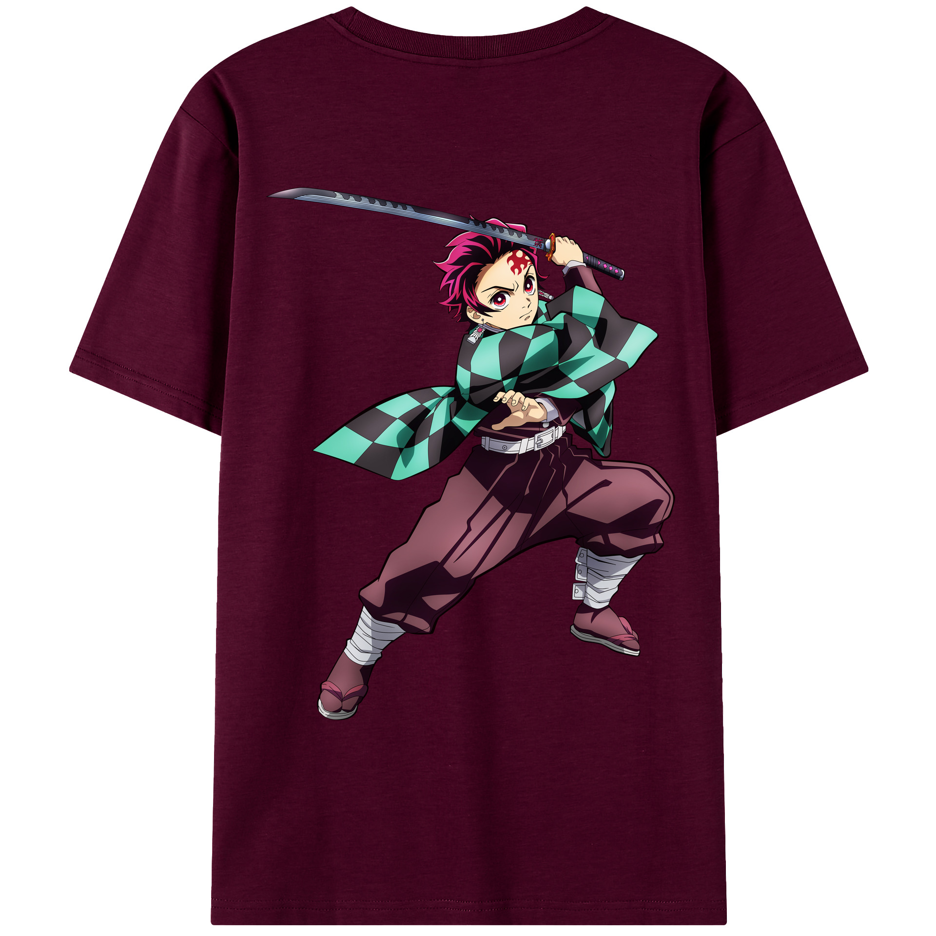 （画像用） 鬼滅の刃 竈門 炭治郎／かまど たんじろう Kamado Tanjirou レディース半袖Tシャツ(バックプリント)